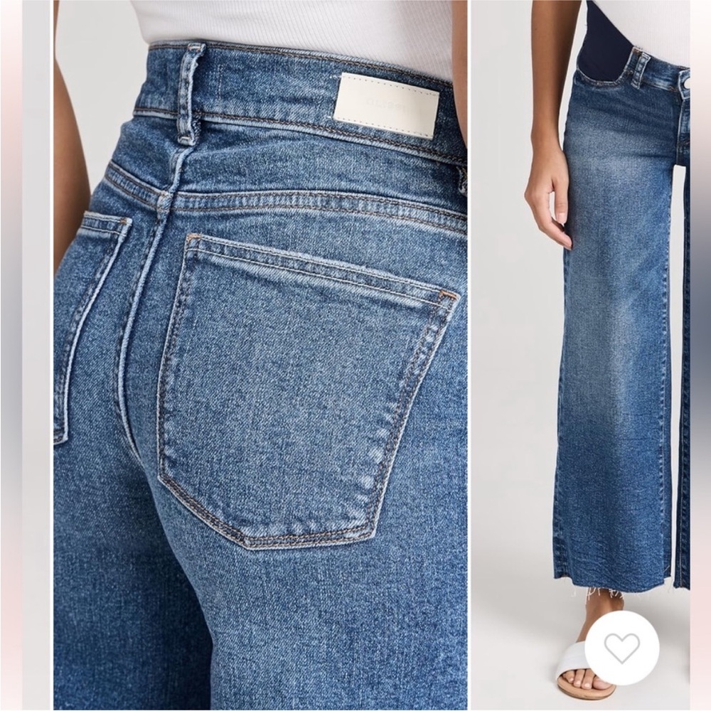 DL1961 Maternity Hepburn Wide Leg Jeans in east lake vintage wash, size 27 - Picture 5 of 11